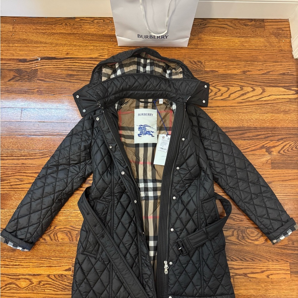 Burberry Tan and Red Check Pattern Jacket - Picture 2 of 5